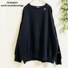 チャンピオン　×アースミュージックアンドエコロジー　コラボ　トレーナー　L 黒