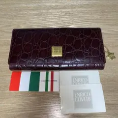 ENRICO COVERI バーガンディ レザー長財布　クロコダイル風のサムネイル
