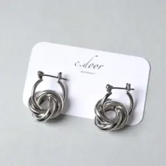 NO.1147 ロジウムリングのフープピアス