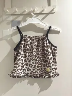 2000s当時物　子供服　コシノジュンコ　アニマル柄キャミソール　ウェーブ裾