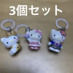 ハローキティ　キティ　ヒョウ柄　メイド　制服めじるしアクセサリー　キーホルダー