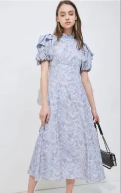 MERCURYDUO ボタニカルフラワーワンピ 水色 M 新品