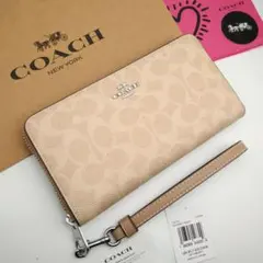 新作　新品　COACH　長財布　シグネチャー　レディース　人気の小銭入れ付き