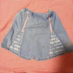 デニムスカート 風ショートパンツ　 ジッパー付き