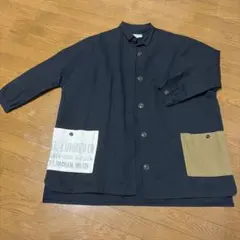 TUNAGI 異素材ポケット付きシャツジャケット ブラックのサムネイル