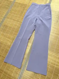 【美品】 GU フレアパンツ サイズS ライトパープル ハイウエスト