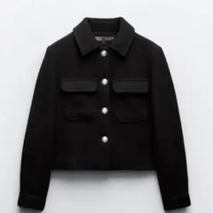 ZARA ジャケット ウールブレンド クロップドジャケット アウター