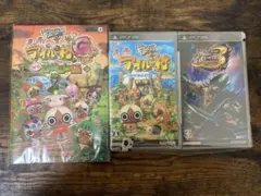 モンスターハンターポータブル ぽかぽかアイルー村 他4本セット　攻略本付き