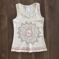 ら*送様 Christian DIOR タンクトップ トロッター フラワー刺繍入