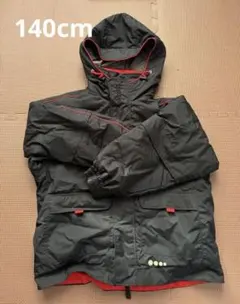 140cm子ども用 スキーウェア 黒/赤