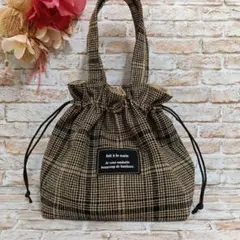 454. 持ち手付き巾着　＊Sサイズ＊ 【黒】