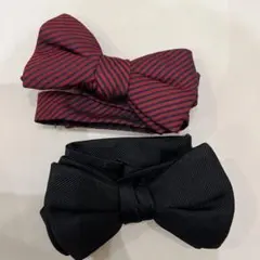 蝶ネクタイ 2個セット レッド ブラック