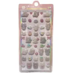 フロッキーシール　ふわふわ　もふもふ　立体シール　ぷっくり　クマ　くま