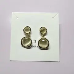 『どれでも2点で450円』M153 クリアストーン ドロップ型ピアス