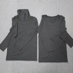 ユニクロKIDSこども用130 ヒートテックタートルネック＋Ｕネック 2点セット