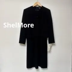 美品⭐︎ShelMore⭐︎ノーカラージャケット/ワンピース2点セット/ブラック