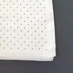 シルクスカーフ　アイボリー/黒ドット柄　絹100%