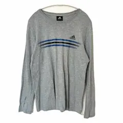 adidas アディダス 長袖Tシャツ ロンT グレー スポーツウェア サイズLのサムネイル