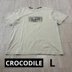 CROCODILE クロコダイルTシャツ ナンバリング ロゴ グレーベージュ Lのサムネイル