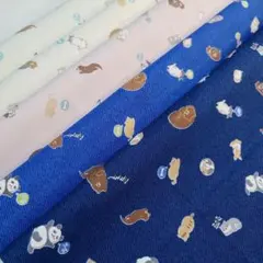 9　ハギレ　可愛い 猫　熊　パンダ　犬　　5枚セット　縦30×横48cm