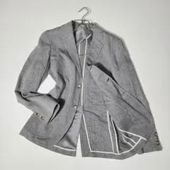 【美品】BEAMS HEART　テーラードジャケット　アンコン　リネン混紡　46