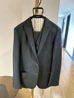 （インポート高級生地、モヘア）スリーピース、ブラックフォーマル