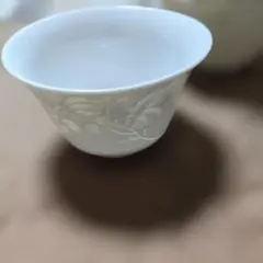 出石焼　永山　白い陶器製湯飲み 　5個セット