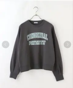 ハニーズ　ロゴ　ショート丈　薄手　トレーナー　グレー