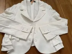 Bebe ホワイト フリル付き ジャケット