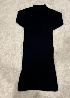 BEAMS LIGHTS カシミヤ混　リブタートルロングニットワンピース