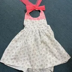 かわいいドレスエプロン♪ワンピース 花柄 M