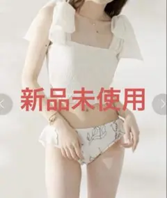 【水着/トップス パンツ】肩リボンBack開きトップス セパレート ビキニのサムネイル