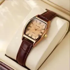 超人気　レディース　腕時計　クォーツ　アナログ　ブラウン　茶色