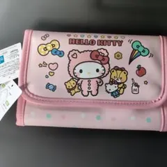 新品　ハローキティ ポーチ ピンク ドット柄