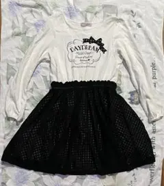 メゾピアノ　長袖ドッキングワンピース　160