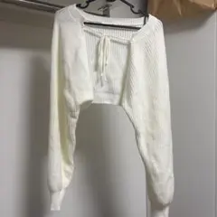 Dazy ホワイト ボレロ カーディガン 長袖 S