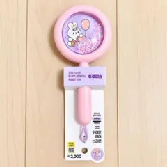 ヘアブラシ ピンク うさぎ柄 ラメ入り コンパクトブラシ 韓国雑貨