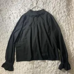 ヘザー ブラック ブラウス フリーサイズ