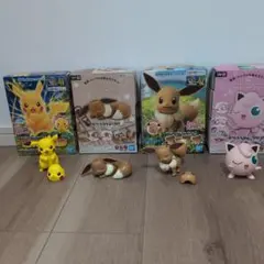 ポケモン ポケプラ 4種セット　ピカチュウ　プリン　イーブイ×2のサムネイル