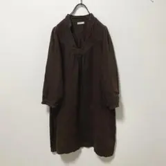 fog linen work リネンヘリンボーンワンピース