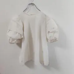 OPAQUE.CLIP C アイボリー パフスリーブ ブラウス　 半袖　フリル