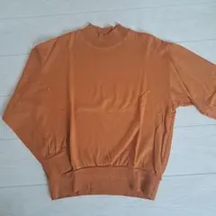 オレンジ☆ニット☆ハイネック☆婦人服☆ミセスシニア ウール100% セーター