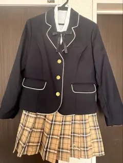 卒服 160 PINK LATTEジャケット×チェック柄 スカート×白ブラウス