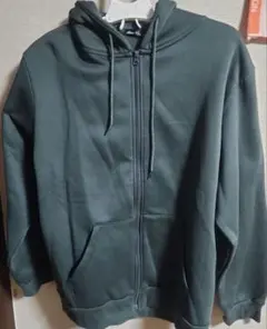 ダークグレー フルジップパーカー　防寒着