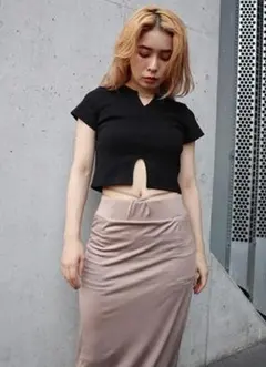 fig&viper リブ カット ショート TOP 新品 F ブラックのサムネイル
