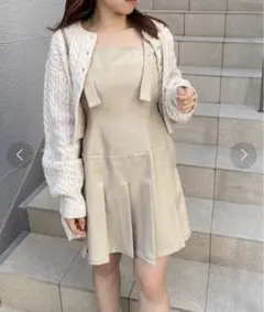 【ほぼ新品】NICECLAP プリーツミニ丈ジャンスカ ワンピース