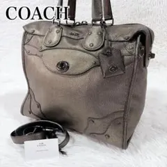 希少 COACH メタリック ボストンバッグ 2way ショルダー Y2K