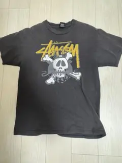 STUSSY スカル プリント Tシャツ S ブラウン バックプリント - メルカリ
