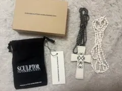 SCULPTOR クロスストラップウォレット 十字架 ネックレス ホワイト