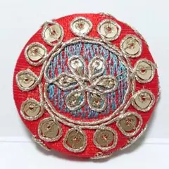 インド刺繍　№3031　赤　㊳ミリ